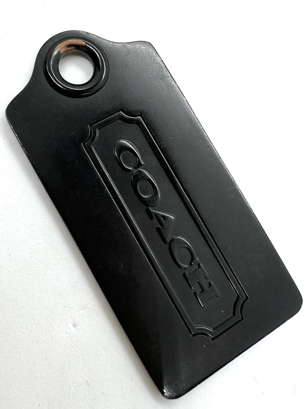 COACH Black Metal Hangtag Replacement Bag Charm Keychain Fob 2.25 Inch